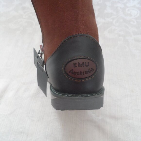 Emu Australia genuine leather sheepskin lining boots sz 8 brown- NEW - Picture 15 of 16